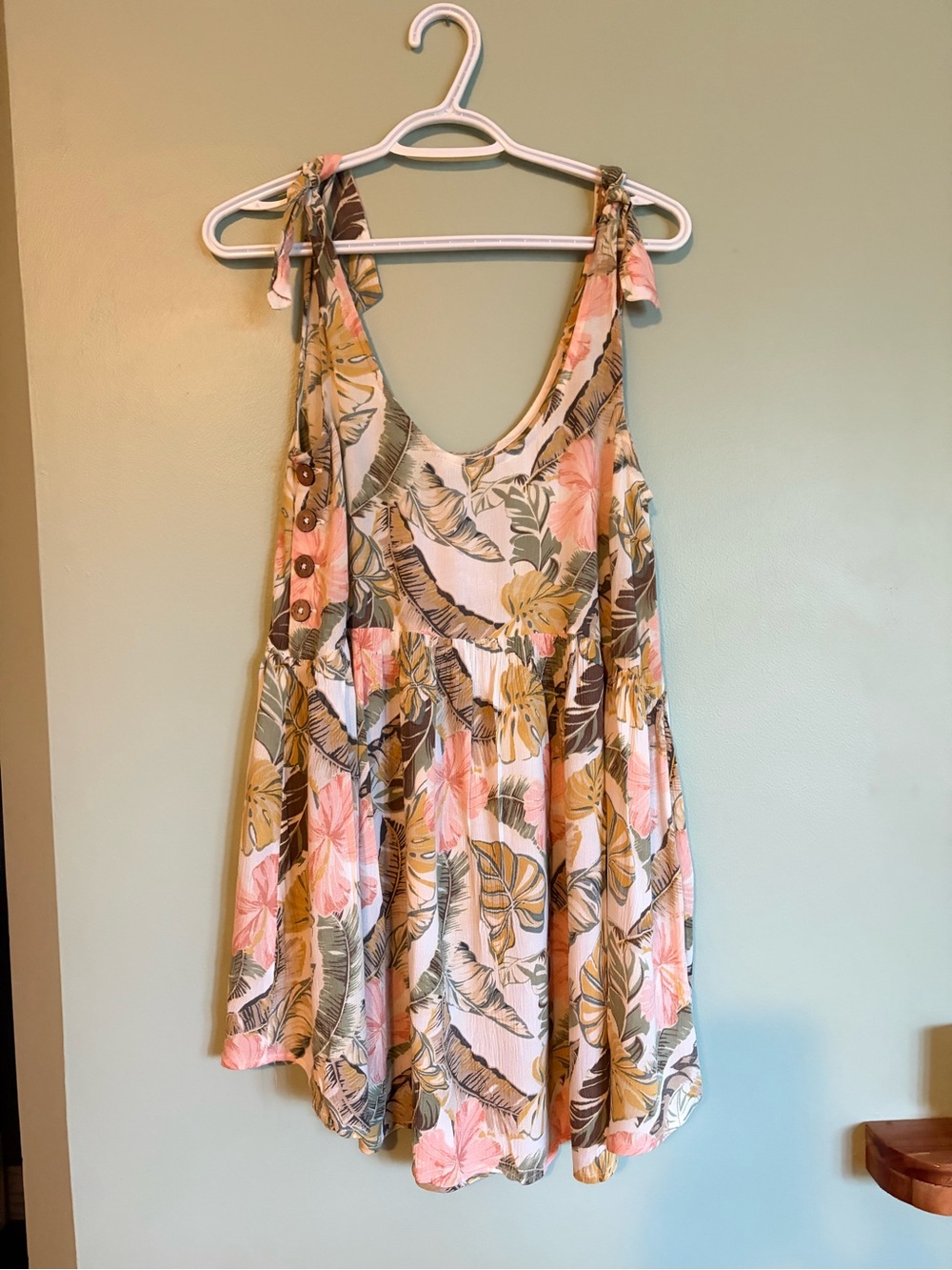 Rip Curl Tropic Coast Dress S Womens Rayon Floral Tropical Summer Beach Cover Up